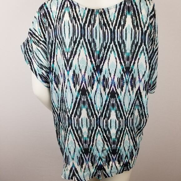 Tua Blouse 1X Open Back Overlay Top Damask - Picture 4 of 8